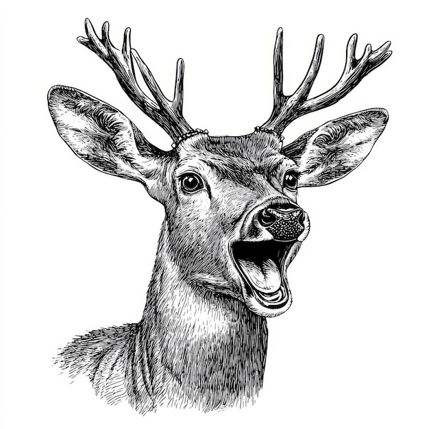 Photo it uses its mouth to make a chortling sound during the rut illustration for a card postcard poster brochure or cover