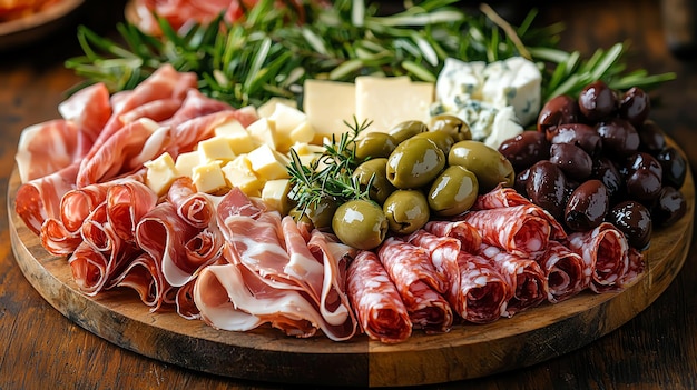 Italian Antipasto Platter with Prosciutto Olives Cheese and Artichokes