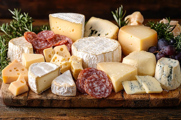 Italian Cheese Board with a Variety of Cheeses