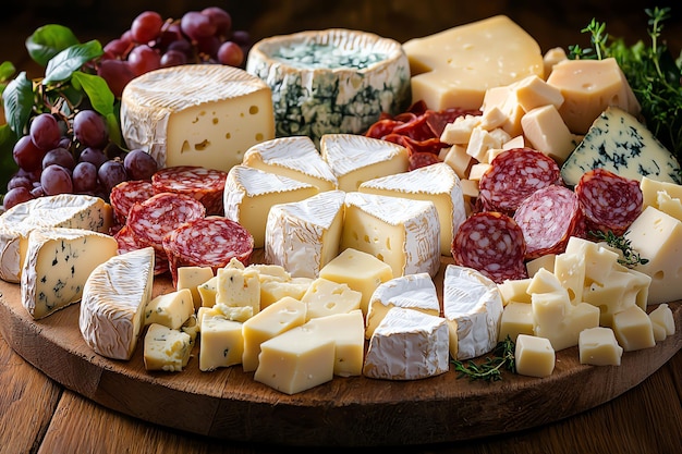 Italian Cheese Board with a Variety of Cheeses