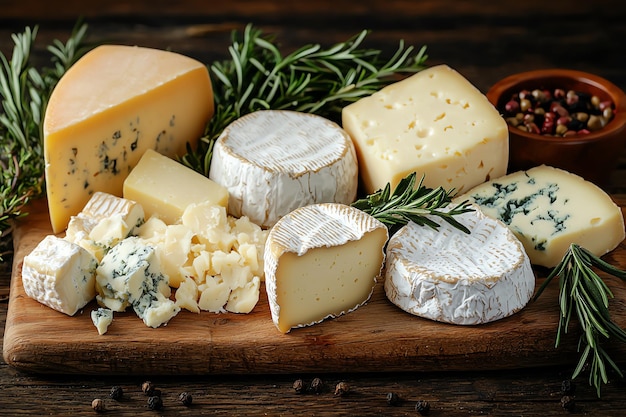 Italian Cheese Platter with Closeup Focus