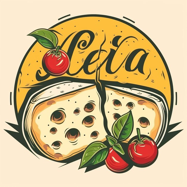 Photo italian cheese vector logo isolated on background