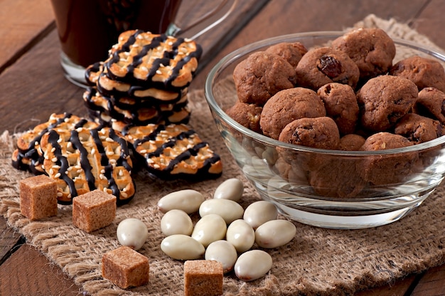 Italian cookies Florentino  with raisins and walnuts