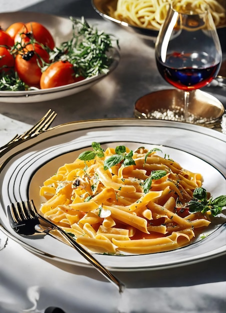 Italian Delight Pasta Served with Elegance