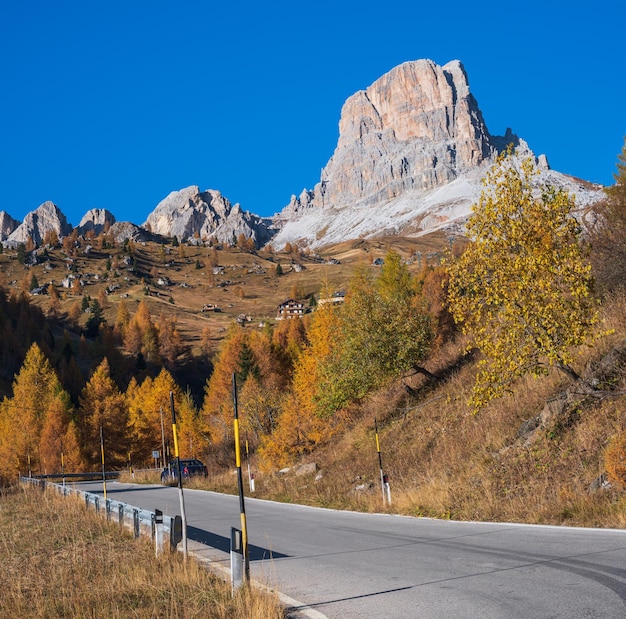 Italian Dolomites peaceful view from Giau Pass