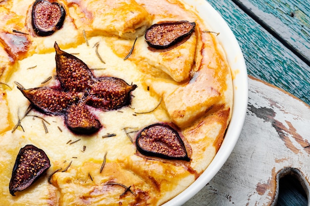 Italian focaccia with figs