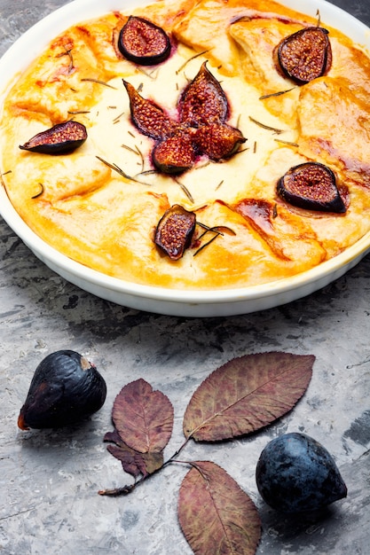 Italian focaccia with figs