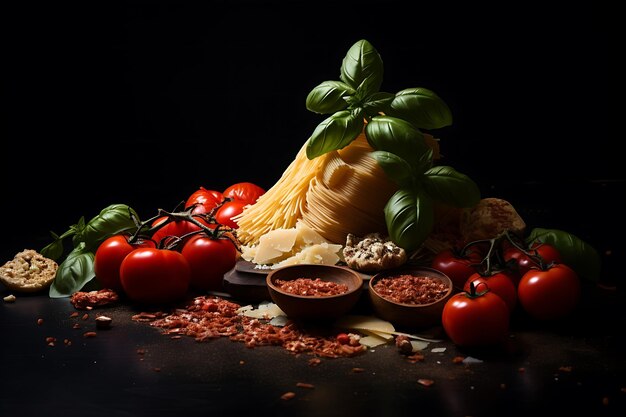 Italian food with ingredients