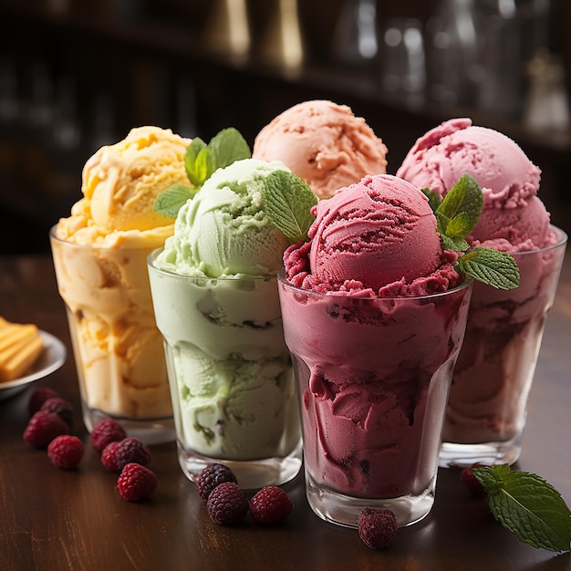 Italian Gelato Blending Flavors and Colors