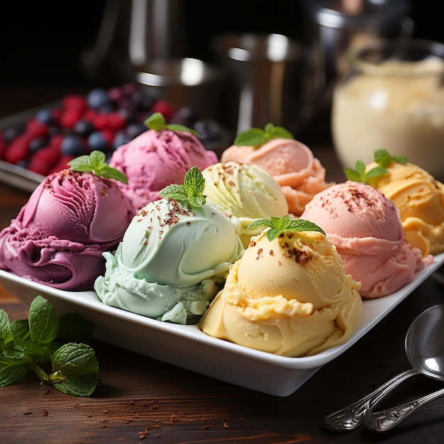 Italian Gelato Blending Flavors and Colors