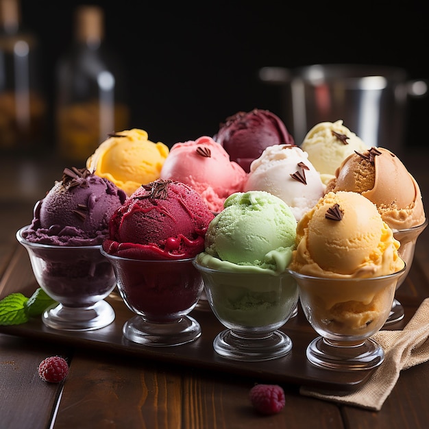 Italian Gelato Blending Flavors and Colors