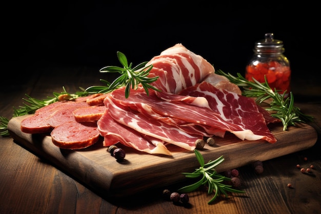 Italian ham and salami with herbs but different