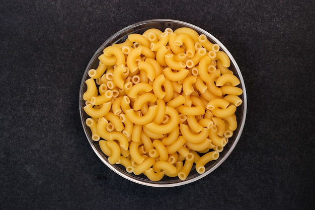 Italian pasta on a glass plate