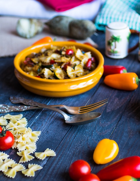 Italian pasta with vegetables