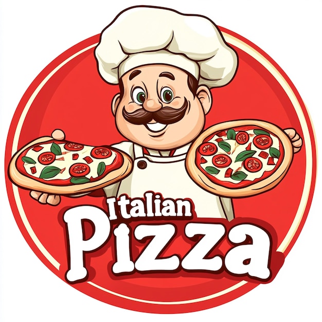 Italian pizza restaurant logo image poster