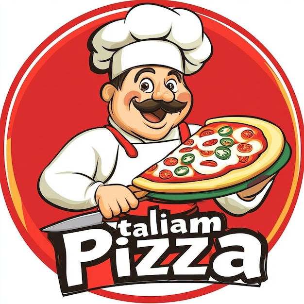 Italian pizza restaurant logo image poster