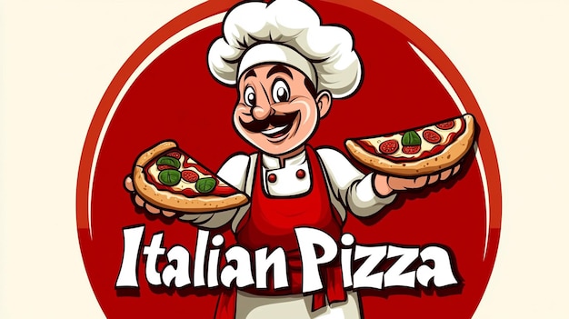 Photo italian pizza restaurant logo image poster