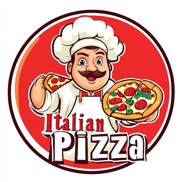 Italian pizza restaurant logo image poster