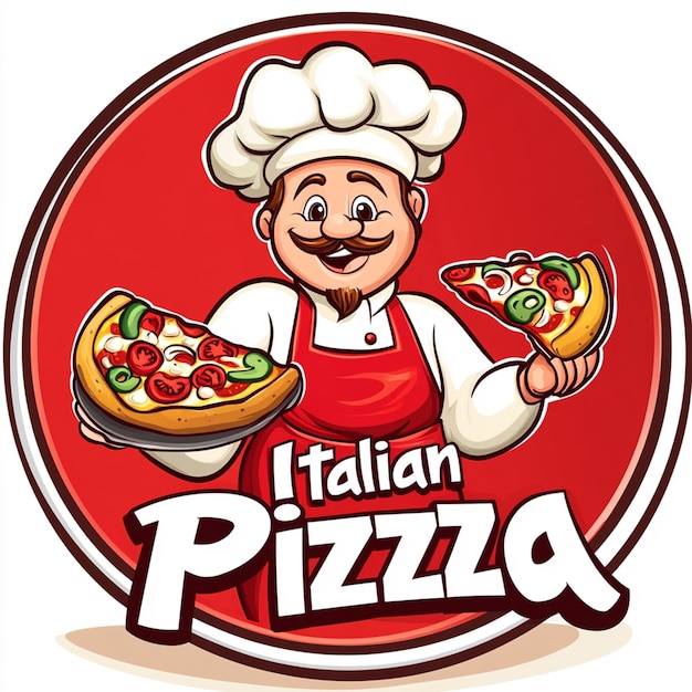 Photo italian pizza restaurant logo image poster