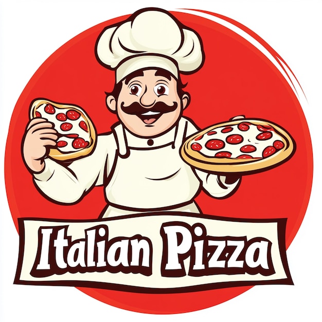 Italian pizza restaurant logo image poster