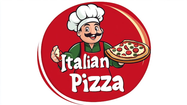 Italian pizza restaurant logo image poster