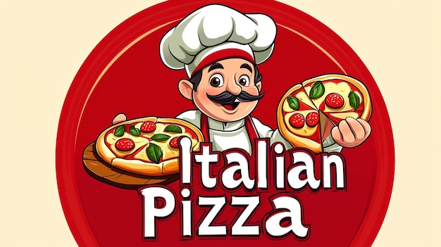 Italian pizza restaurant logo image poster