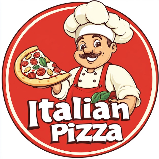 Italian pizza restaurant logo image poster