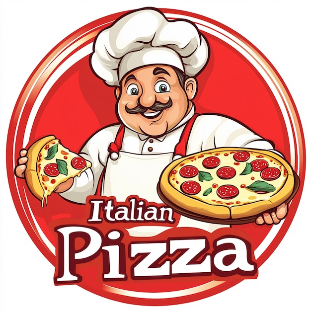 Italian pizza restaurant logo image poster