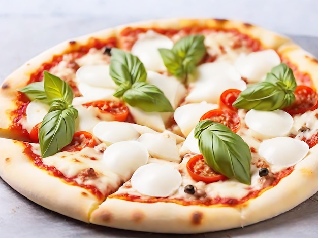 Italian Pizza with Fresh Mozzarella Cheese Slice