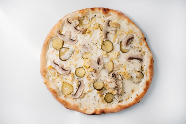 Italian pizza with mushrooms and cheese