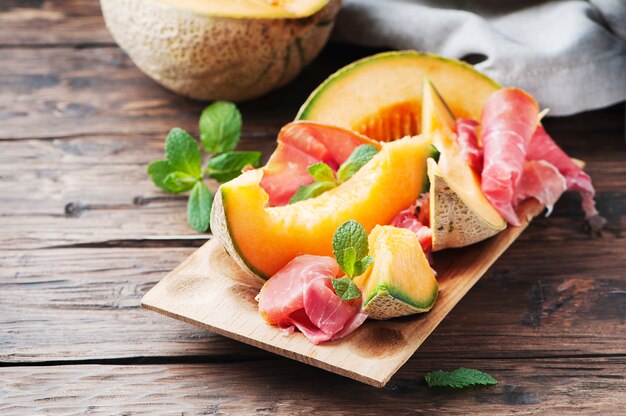 Italian prosciutto with sweet melon