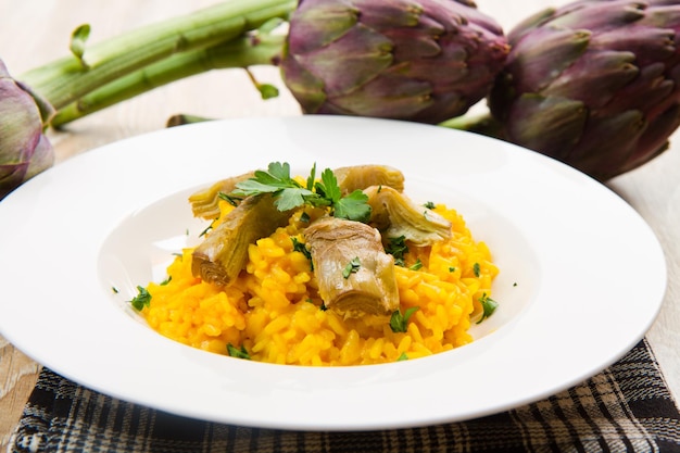 Italian risotto with artichok