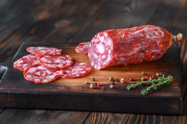 Italian salami with fresh thyme