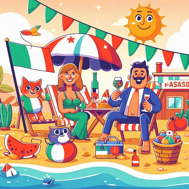 Italian summer festival Ferragosto holidays in Italy