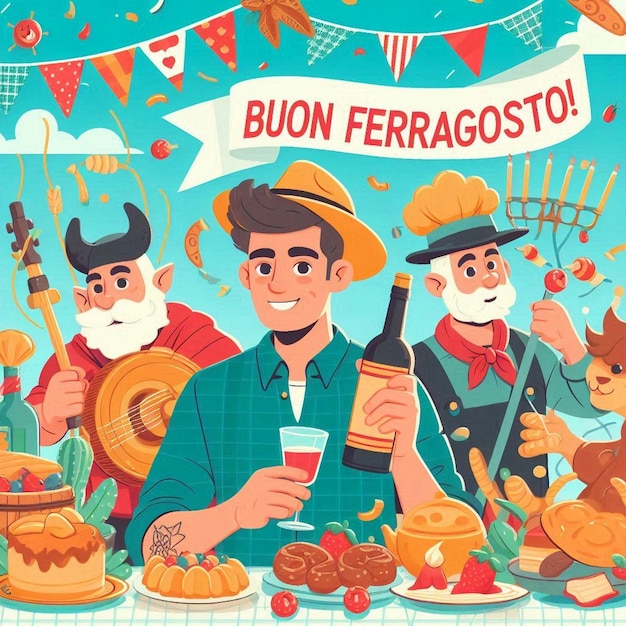 Italian summer festival Ferragosto holidays in Italy