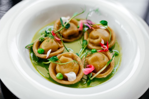 Italian traditional ravioli from restaurant