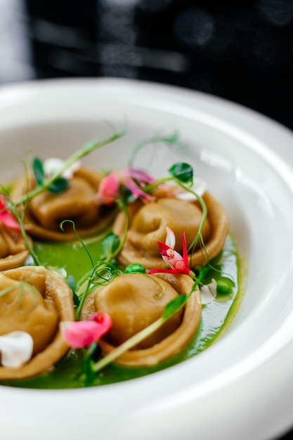 Italian traditional ravioli from restaurant