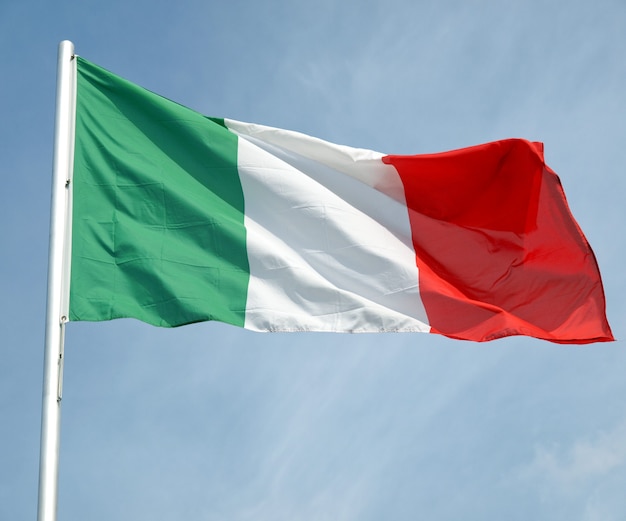 Italy flag over blue sky