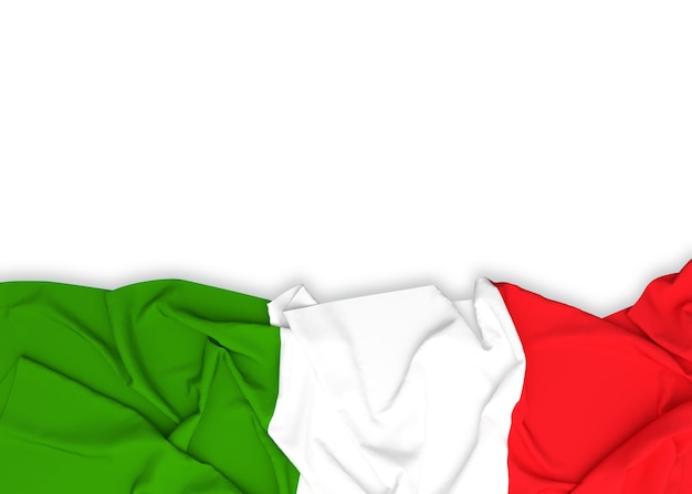 Photo italy flag on white background with clipping path