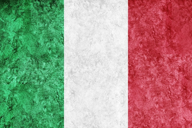 Italy Metallic flag, Textured flag, grunge flag