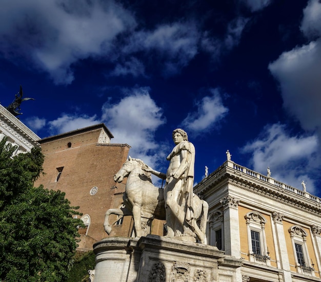 Italy, Rome, Campidoglio Square, roman statue