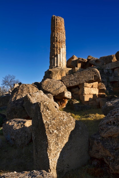 Italy Sicily Agrigento Greek Temples Valley Hercules Temple column