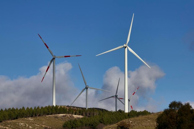 ITALY Sicily Francofonte countryside Aeolic energy turbines