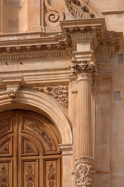 Italy Sicily Noto Siracusa Province Baroque S Francesco Church facade