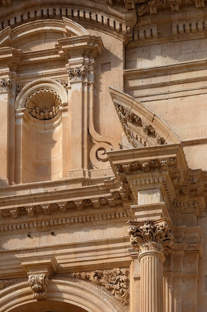 Italy Sicily Noto Siracusa Province Baroque S Francesco Church facade