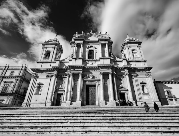 Italy Sicily Noto Siracusa Province view of the S Nicolo Cathedral baroque facade 1703