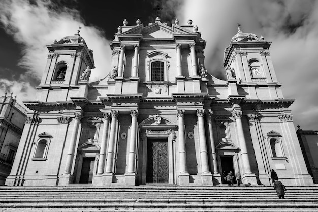 Italy Sicily Noto Siracusa Province view of the S Nicolo Cathedral baroque facade 1703