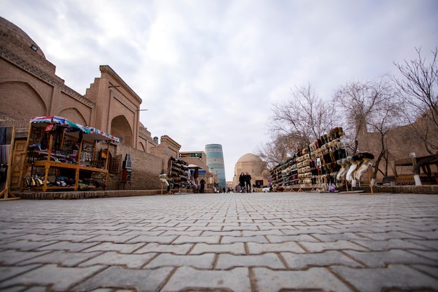 ItchanKala in Khiva square monuments people