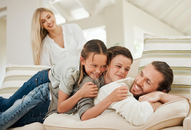 Ive never felt more at peace Shot of a young family playing together in their living room