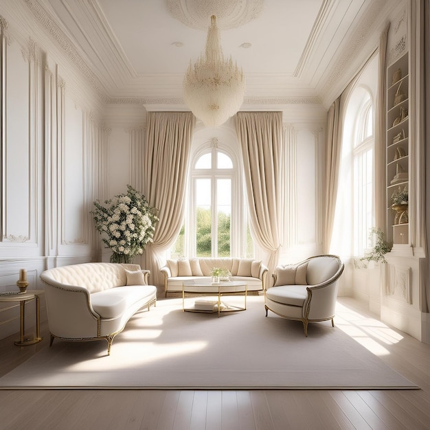 Ivory Elegance describes the antique white room using ivory to evoke a sense of classic